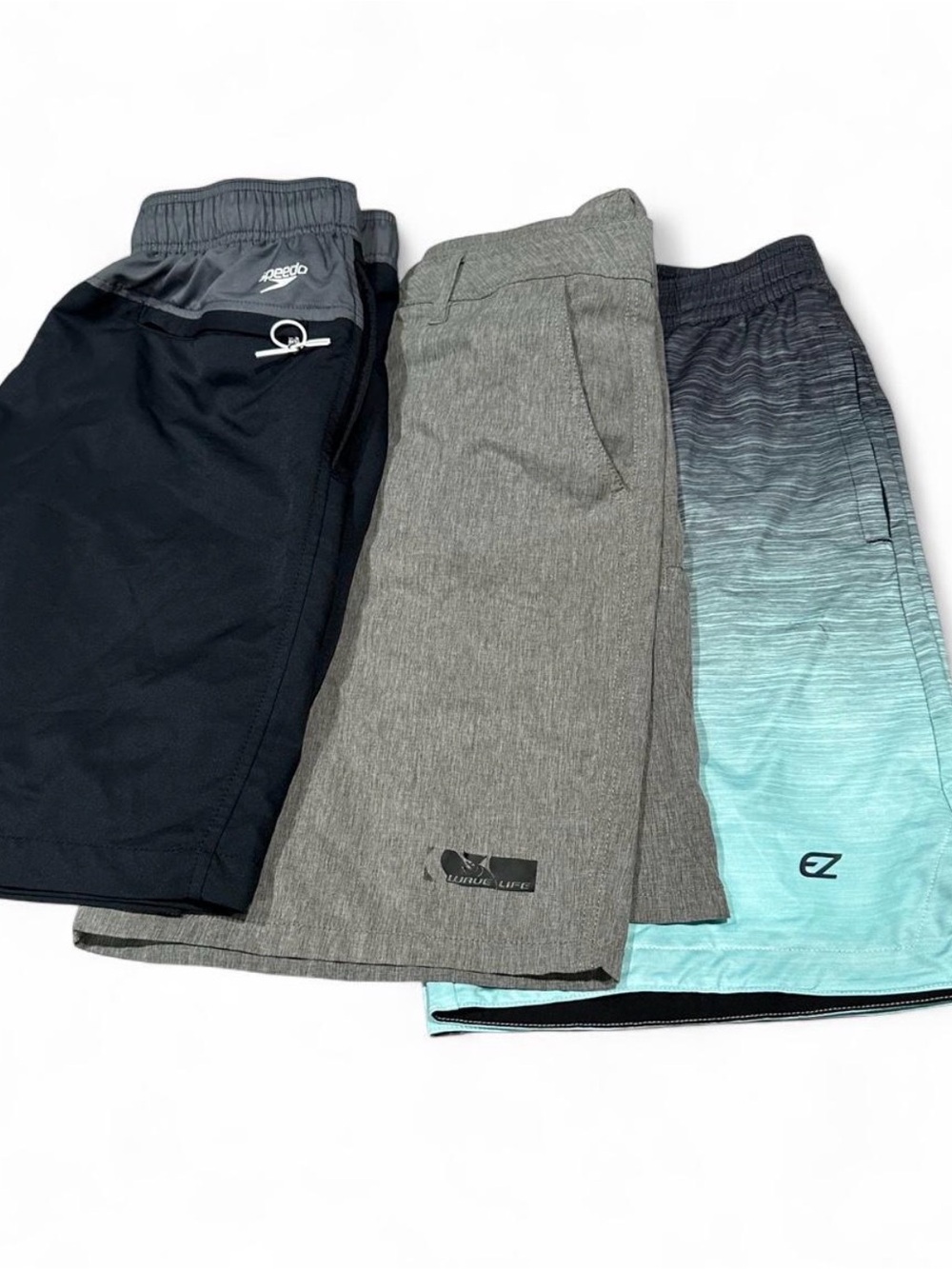 Speedo Black & Teal Gradient Boys' Swim Shorts